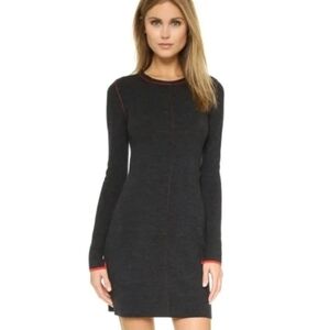 Rag & Bone wool knee-length long sleeve black dress